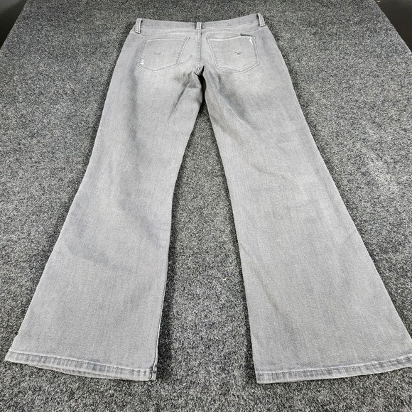 Hudson Natalie Distressed Flare Leg Jeans Grey Women's Size 29 Boho - Picture 15 of 15